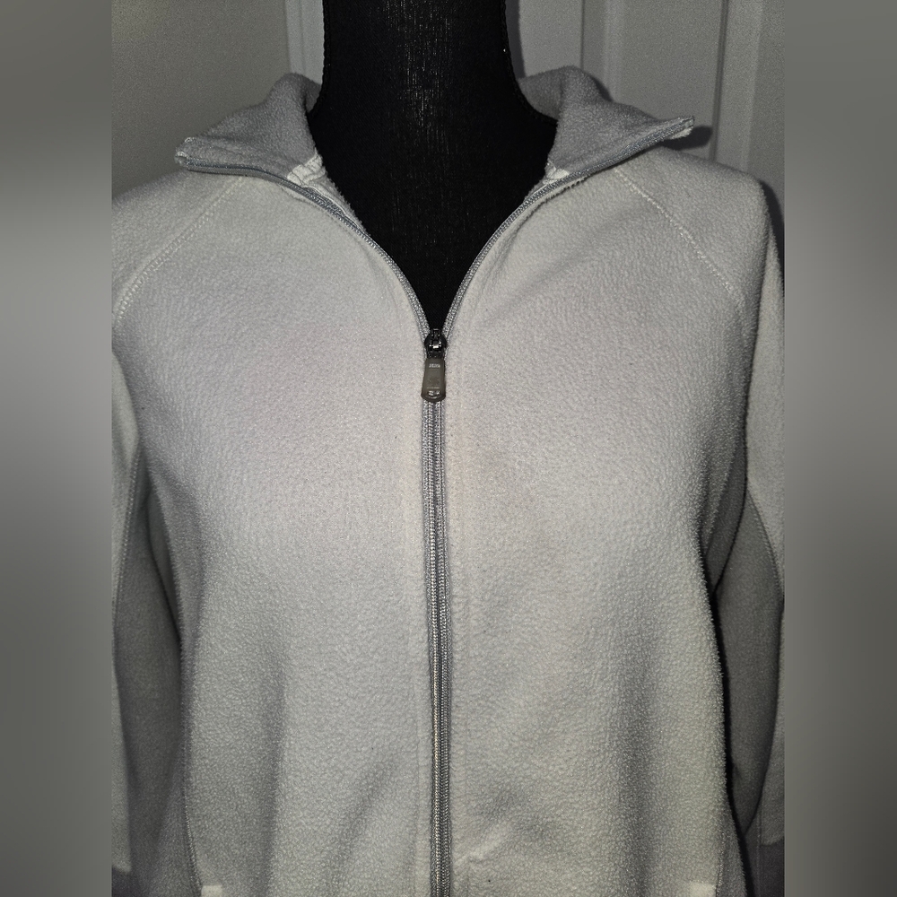 Tek Gear Women's Gray Zip-Up Jacket with Thumbholes - Picture 2 of 8